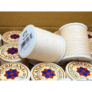 Lot of 10 - Americana 100%‎ GLACED COTTON  Quilting Thread - 075 NATURAL -New